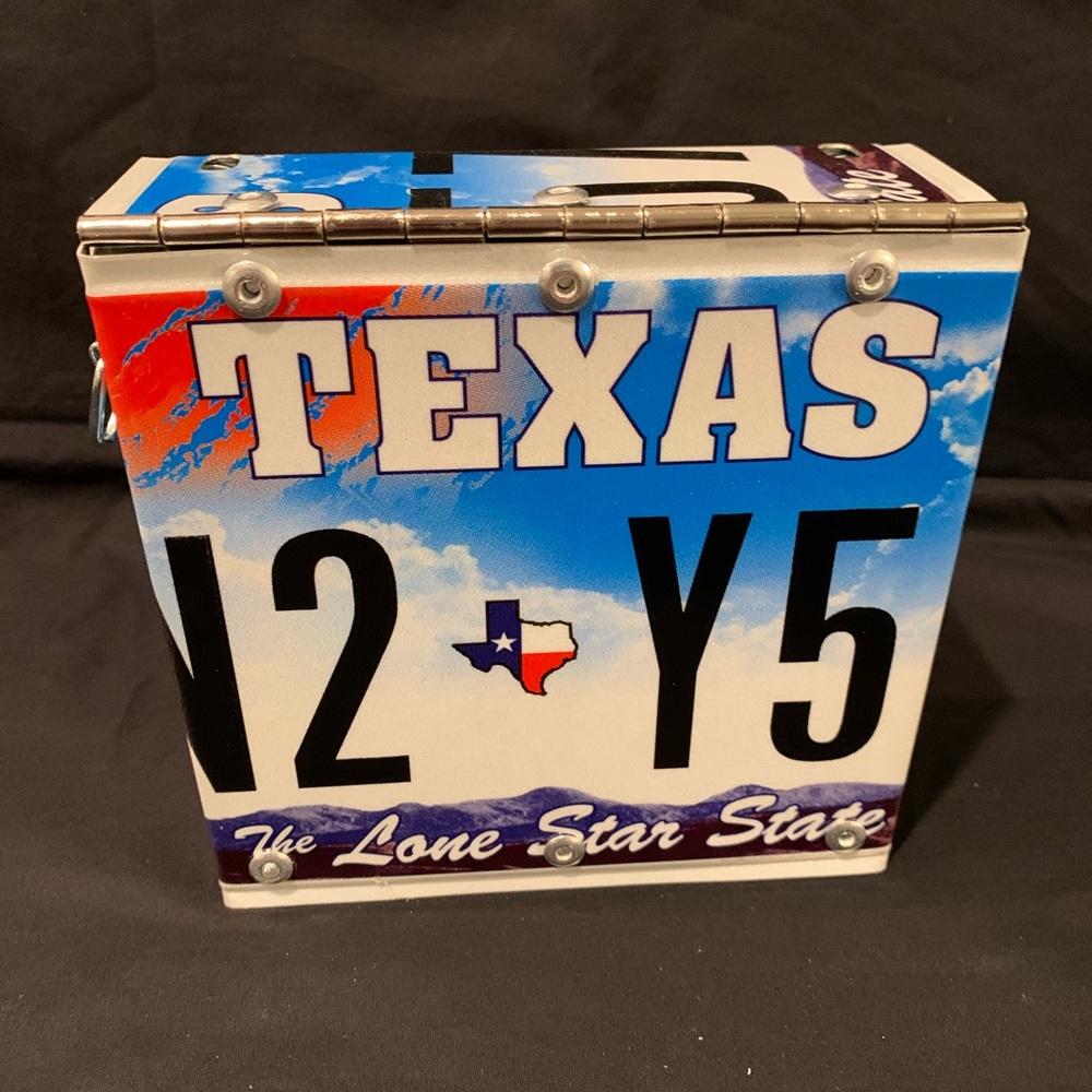 Handmade License Plate Crossbody Bag